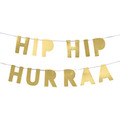 Guirlande i guld glitter med Hip Hip Hurra
